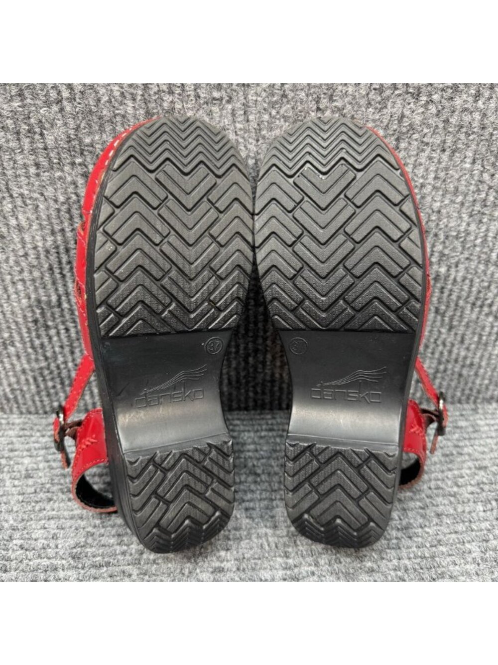 Dansko Maeve Shoes Womens 6.5-7 37 Red Patent Leather Mary Jane Sandals Ankle - Picture 8 of 10